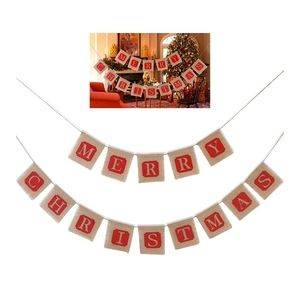 Merry Christmas Burlap Banner